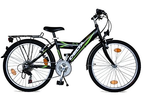 Jugendfahrrad 26 Zoll Alurahmen Kinderfahrrad 18 Gang Shimano Kettenschaltung STVO Schwarz/Grün G.19