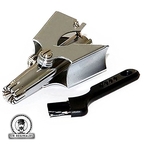 Sir Reginalds Exclusive Silver Hawk Ear And Nose Hair Trimmer - Highest Quality UK Grooming Specialists - Professional Stainless Steel Cutting Head - No Batteries Required - LIFETIME GUARANTEE