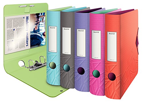 Leitz Active Urban Chic 11170030 - Archivador multifunci  n  A4  lomo redondeado  6 5 cm ancho  cierre de el  stico  pl  stico   color celeste