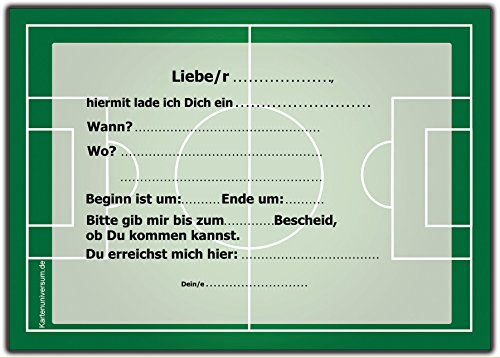 Fussball 12er Set Einladungskarten Kindergeburtstag Kinder Jungen Mädchen Geburtstag - 2
