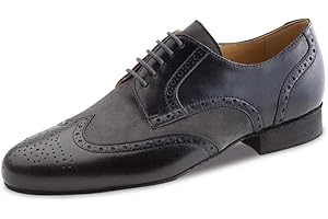 Werner Kern Uomini Scarpe da Ballo 28023 - Pelle Nero/Scamosciata Grigio - 2 cm Ballroom