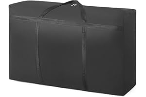 TOLENRE 150L Grand Sac de Rangement, Sac Demenagement Imperméable en Tissu Oxford 600D, Housse Rangement Couette avec Fermeture Éclair, Sac Voyage Grande Taille Pliable, 90 * 58 * 28cm