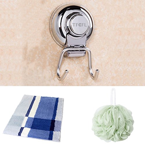 TFCFL Vakuum Saugnapf Haken für Bad Küche Handtuch Hänge-Haken-Bad Handtuch Kleiderhaken Halter Edelstahl - 3
