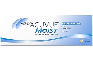 ACUVUE MOIST 1-DAY for Astigmatism Tageslinsen – Tageskontaktlinsen mit -1.50 dpt, Cyl -0.75, Ach 170 & BC 8.5 – UV Schutz, feuchtigkeitsspendend & angenehmes Tragegefühl – 30 Linsen