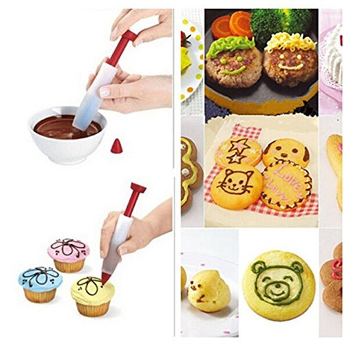 HENGSONG Silikon Sahne Schokolade Dekorieren Spritze, Kuchen Dekorationsstift Keks Plätzchen Gebäck Zuckerguss Dekorieren Pen Cake Cookie Food Deko-Stift - 5