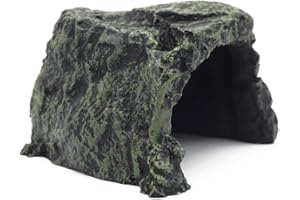 MASXIRCH Reptilienversteck Höhle Schildkröte Felsen Aquarium Dekoration Terrarium Stein Versteck Natürlicher Lebensraum Ornament für Gecko Spinnen Frösche Eidechsen Fische Amphibien