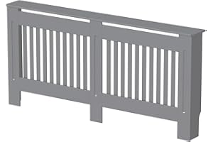 Radiant Living Vertical Slats Radiator Cover Modern Anthracite Grey Painted MDF Living Room Cabinet for Radiators, XL (H: 81.5 / W: 172 / D: 19 cm)