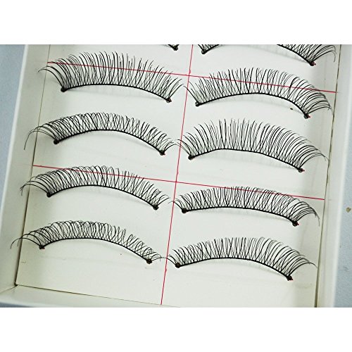 10 Paare Frauen Tägliche Partei Make-up lange lockige Falsche Wimpern Schwarz - 4