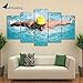 Produktbild YIMENGSX 5 Piece Canvas Art HD Printed Swimming Fitness Painting Gym Framed Poster Wall Pictures for Living Room NY-6989C,with Framed,Size 1