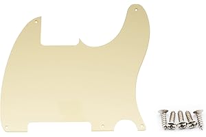 Musiclily 5 Löcher American Vintage Tele Pickguard T-Style Gitarren Schlagbrett für Fender USA/Mexican Telecaster Esquire E-Gitarre,1 lagig Crème