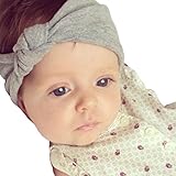 Baby Bow Hairband Koly Girls Photography Toddler Cute Kids Turban Knot Rabbit Headband Headwear (Grey)
