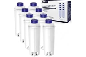 iRhodesy Filtro Acqua Compatibile con Delonghi DLSC002, Addolcitore Filtro di Ricambio Compatibile con Delonghi ECAM, ESAM, ETAM, BCO, EC (Set da 8)