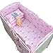 Produktbild Focus Verdicken Baumwollbaby-Bumpers Krippe-Bettwäsche Fechter-Schutz-Cartoon Baby-Sets Sicherheit Neugeborene mit Bettlaken rosa Wolke 4ST fence + Bettwäsche + 110 * 60 110*60cm