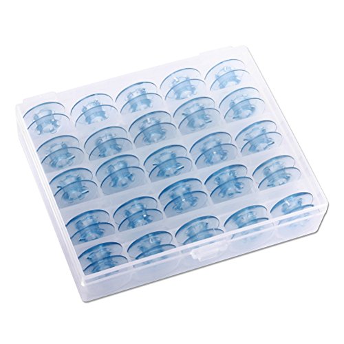 NUOLUX Kunststoff leer Nähmaschine Bobbins Spulen mit Storage RS 25 Stück - 2