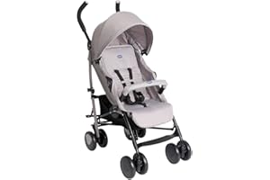Chicco Echo Lite, Silla de Paseo Bebé Ligera, 0+ Meses-22 Kg, Respaldo Reclinable en 4 Posiciones, Asiento Espacioso, Paragolpes, Cierre Paraguas, Frenos Gemelos y Ruedas Delanteras Giratorias, Beige