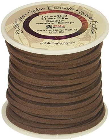 Leather Factory The EcoSoft Lace Spool Dark Brown, Leather, 1/8" x 25yd
