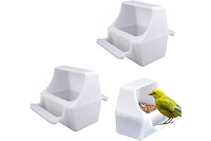 TYVOM 2PCS Poultry Drinker,Bird Food Feeder for Cage,Bird Waterer Feeder Cage Accessories for Parrots Cockatiel Pigeon Sparrow Bird Cage Bowl(White)
