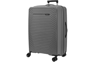 SISET Air Nova Maleta de Viaje Mediana Expandible (66x45x28/31cm), Fabricada en Polipropileno, 4 Ruedas Dobles Silenciosas y Cerradura Combinación TSA. (Mediana), (80L), (3.8kg), (Gris Oscuro).