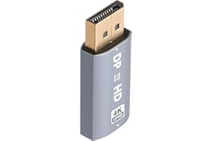 AXFEE Adaptador DisplayPort a HDMI, 4K@30Hz DP Convertidor Macho a Hdmi Hembra, Ultra Full HD, para PC, TV, Monitor y Proyector, Plug & Play, Aleacin de Aluminio, Gris(1pc)