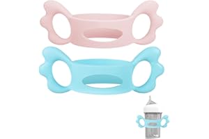 HAMKU Poignées de Biberon, Poignée de Biberon en Silicone, Poignée en Silicone pour Biberons, Poignées de Biberon à Col Large, pour Bébé pour la Conception de Préhension de Bébé, 2 pièce