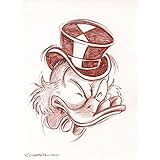 Original Rötelzeichnung auf Zeichenkarton: Dagobert Duck Scrooge / 24x32 cm