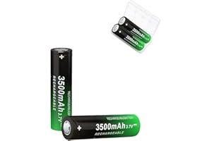 AUKIDO 3.7 Volt Rechargeable Battery 3500mAh NiMH Battery 2Pack Large Capacity Batteries for Headlamp, LED Flashlight, etc VX