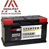 batteria 90ah 900a Konstante Startkraft über die gesamte Lebensdauer, sehr schnelle Aufladeeigenschaft. LANGZEIT STARTER: Qualität made in Austria!