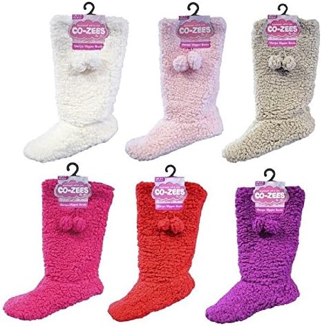 Ladies Kids Fleece Sherpa Luxury Slippers Booties with Gripper Sole uk 4-6 eur 37-39