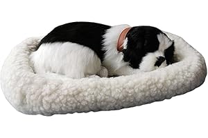 Bagima Schlafendes Katzenspielzeug, Atmende Katze, Stofftierpuppe mit Matte, Plüschtiere für Kinder, Heimdekoration, Weiche Matte, Bett und Simulierter Klang (7)