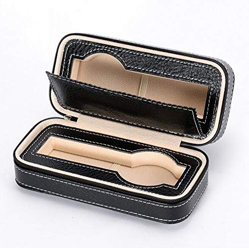 Preisvergleich Produktbild GJR-L Tragbare Uhr-Reißverschlusstasche, Aufbewahrungstasche mit 2 Uhrengehäusen