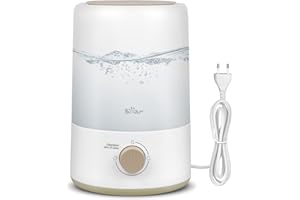 Bear 3L Humidificateur à Remplissage par le Haut, 28dB Silencieux, Arrêt Automatique, 380ml/H de Brume, 17H Sans BPA, Brume Fraîche Ultrasonique, Convient aux Plantes de la Chambre D'enfant…