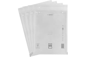 LOGIC PACK Lot de 200 Enveloppe Bulle Enveloppes matelassées H8 290 x 370 mm Enveloppes de protection pour expédition, enveloppes blanches autocollantes, pour le format DIN B4