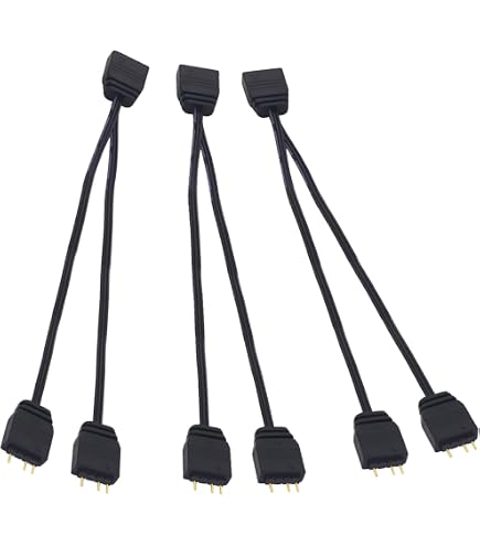 Câbles Répartiteurs ARGB 5V 3 Broches - Lot De 2, 30cm, Pour Ventilateurs RGB, Bandes LED