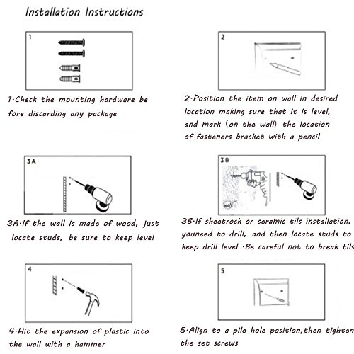 Concord Colleague Mopp und Besen Halter, Wand Organizer Werkzeugaufbewahrung Werkzeugregal Storage & Organisation für Haus, Wandschrank , Wandbesen Garage Ständer, MULTIFUNKTIONS Schrubber, Besen, Bürsten, oder Sport (3 Positionen Haken) - 7