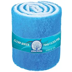 Koral Filters ORIGINAL Koi Pond and Aquarium Filter Pad Media Roll - Blue Bonded - 24 Inches by 72 Inches (6 ft) by 0.75 Inches - Cut to Fit - Durable - Fish and Reef Aquarium Compatible by