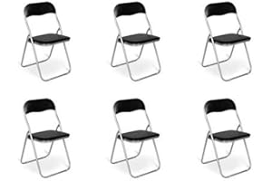 DMORA Conjunto de Seis sillas Plegables, Color Negro, Medidas 43 x 47 x 78 cm