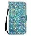 Produktbild Nadoli Handytasche für iPhone 6S Plus / 6 Plus (5.5 Zoll),3D Effekt Grün Blumen Glitzer Pu Leder Klapphülle Wallet Handyhülle Brieftasche,Grün Blumen