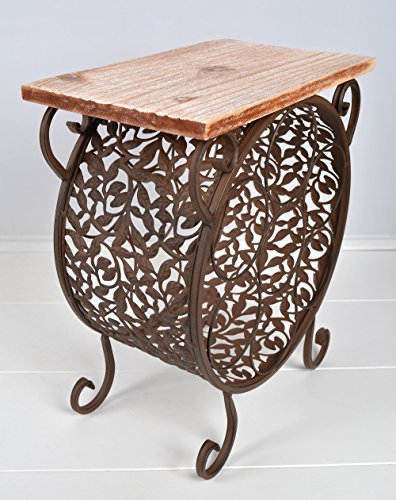 kleines Antik Eisen Weinregal + Holz Flaschenboard Shabby Vintage Look Schrank - 5