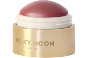 Milky Moon London Stellar Cheeks Cream Blush, Long-lasting, Lightweight Formula for Cheeks, Lips & Eyes, Infused with Coconut & Jojoba, Dried Rose