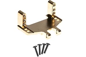 RampCrab Servo Mount Bracket for SCX24 AX24, Adjustable Servo Mount Bracket, 1/24 RC Car Steering Servo Mount for Axial SCX24 Bronco Deadbolt JLU Gladiator C10 Upgrade Parts, Brass