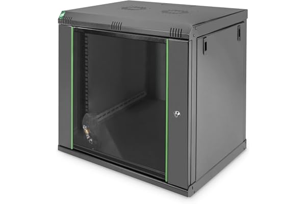 DIGITUS Armoire réseau – Rack 19 Pouces – 12U – Montage Mural – Profondeur 450 mm – capacité de Charge 60 kg – série Dynamic Basic – Noir