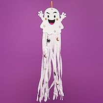 Baker Ross FN295 Kits De Décoration Suspendue Avec Grands Serpentins En Forme De Squelette - Pack Of 4, Artisanat D'Halloween Pour Les Enfants, Décorations D'Halloween