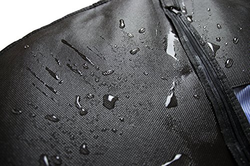 3x Premium Kleidersack | Atmungsaktive Kleiderhüllen inkl. SCHUHBEUTEL | Hochwertiger Vlies-Stoff | Robuster Reißverschluss | Kleidertasche für Anzug, Sakko, Hemden, Blusen | Schwarz | 100 x 60 cm - 4