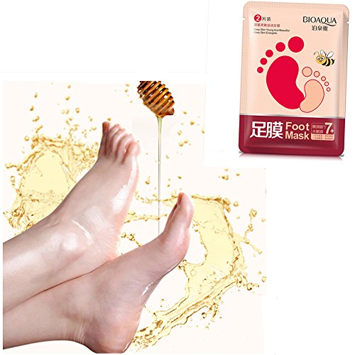 5PCS Honig Fußmaske Fußpeeling Fußsöckchenmaske Peeling-Maske für Männer Frauen - 2