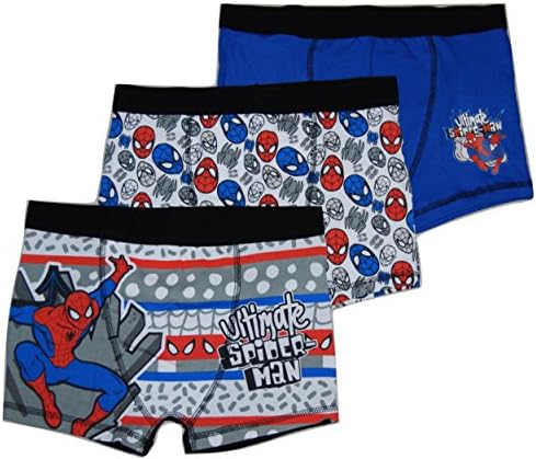 Boys Boxer Shorts 3 Pairs Marvel Spiderman Trunks 3 to 12 Years (6-7 Years)
