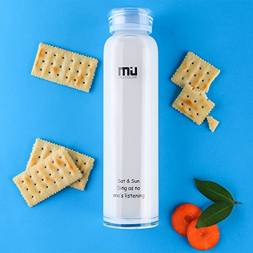 MIU COLOR® Trinkflasche BPA-Frei 460ml, Wasserflasche Glas, Glasflasche für Smoothie und Obstsaft oder zu Hause geeignet. (Hellblau) - 4