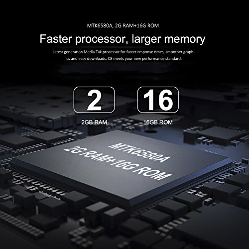 OUKITEL C8 4G Smartphone Ohne Vertrag 5,5 Zoll (18:9 VerhÃ¤ltnis Vollbild) 2.5D HD IPS Android 7.0 Dual SIM MT6737 Quad Core 2GB RAM+16GB ROM 3000mAh 13MP+5MP Kameras Fingerabdruck(Golden)