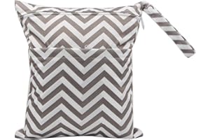 HOMEYUSER Baby Diaper Bag Wet Dry Bag Baby Nappy Organizer Bag Waterproof Zipper Bag Washable Reusable Baby Cloth Wet Bag (Color 6, L)