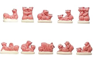 FABOLAND Lot de 10 Fèves Coquines Kamasutra des Cochons - AN766-Série Complète de 10 Sujets