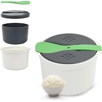 Cuociriso Per Microonde 2 Litri - Set Completo Con Coperchio E Accessori, Per Riso, Verdure E Quinoa - Foto 4